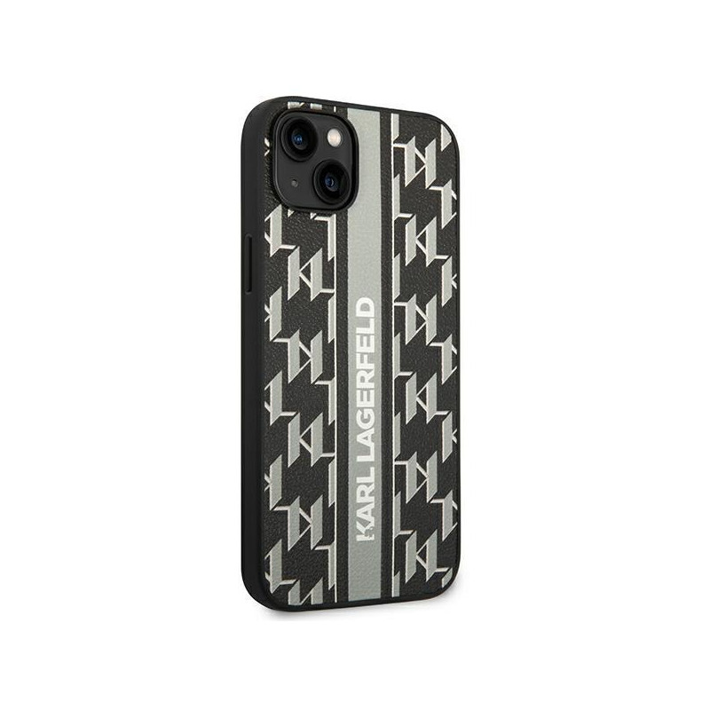 Karl Lagerfeld Monogram Stripe dėklas iPhone 14 - pilkas