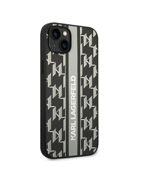 Karl Lagerfeld Monogram Stripe dėklas iPhone 14 - pilkas Karl Lagerfeld Monogram Stripe dėklas iPhone 14 - pilkas
