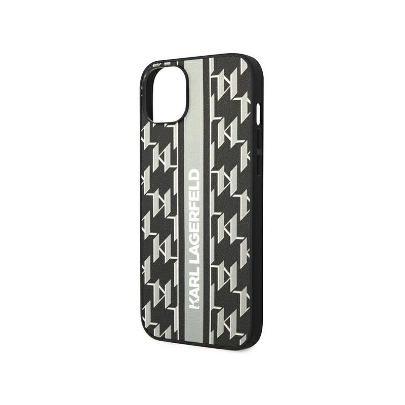 Karl Lagerfeld Monogram Stripe dėklas iPhone 14 - pilkas