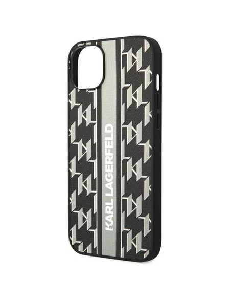 Karl Lagerfeld Monogram Stripe dėklas iPhone 14 - pilkas Karl Lagerfeld Monogram Stripe dėklas iPhone 14 - pilkas