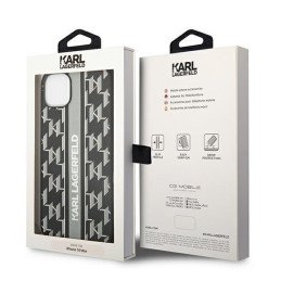 Karl Lagerfeld Monogram Stripe dėklas iPhone 14 - pilkas