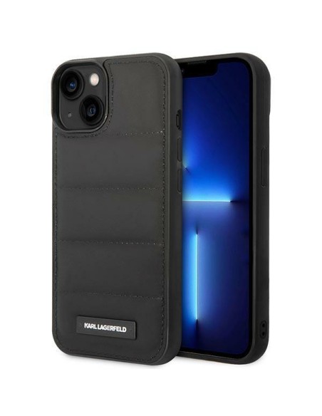 Karl Lagerfeld Puffy Elongated Logo dėklas iPhone 14 - juodas