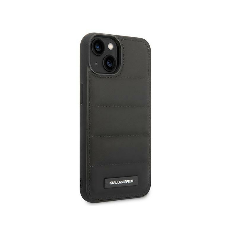 Karl Lagerfeld Puffy Elongated Logo dėklas iPhone 14 - juodas