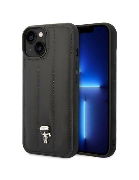 Karl Lagerfeld Puffy Ikonik Pin dėklas iPhone 14 - juodas Karl Lagerfeld Puffy Ikonik Pin dėklas iPhone 14 - juodas