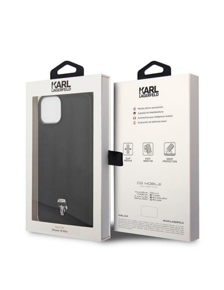 Karl Lagerfeld Puffy Ikonik Pin dėklas iPhone 14 - juodas Karl Lagerfeld Puffy Ikonik Pin dėklas iPhone 14 - juodas