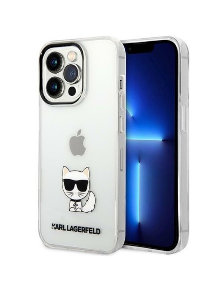 Karl Lagerfeld Choupette Body dėklas iPhone 14 Pro Max - skaidrus