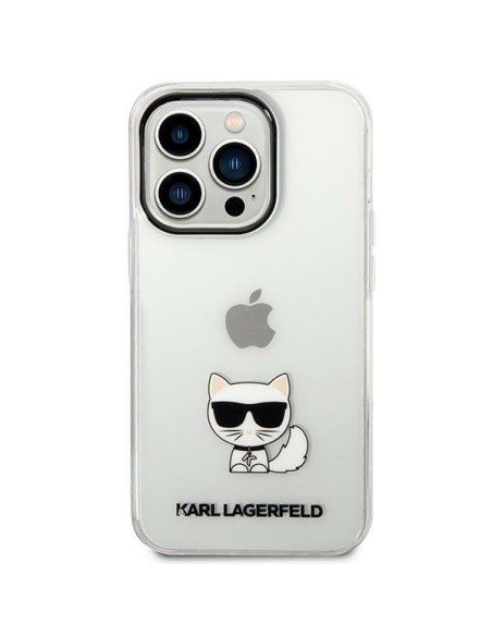 Karl Lagerfeld Choupette Body dėklas iPhone 14 Pro Max - skaidrus