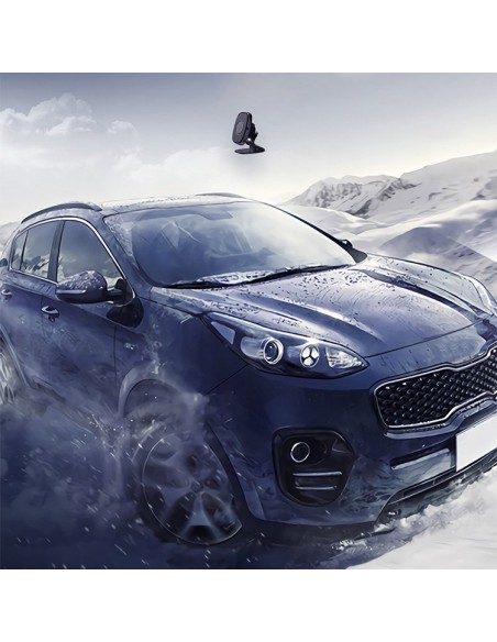 Lipnus magnetinis automobilinio telefono laikiklis prie prietaisų skydelio juodos spalvos