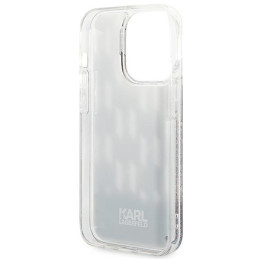 Karl Lagerfeld Liquid Glitter Monogram dėklas, skirtas iPhone 14 Pro Max - juodas