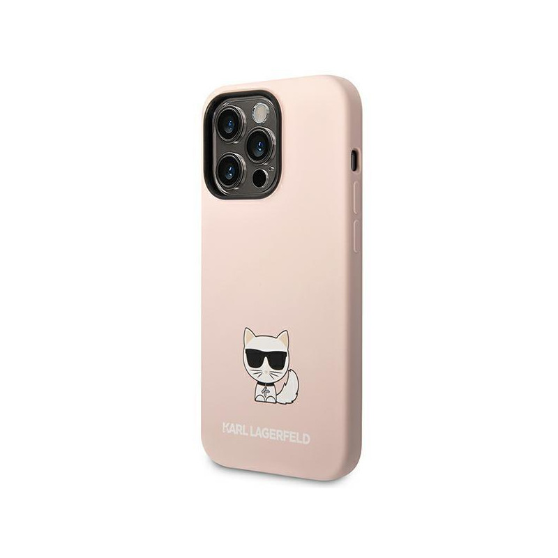 Karl Lagerfeld Silicone Choupette Body dėklas iPhone 14 Pro Max - šviesiai rožinis