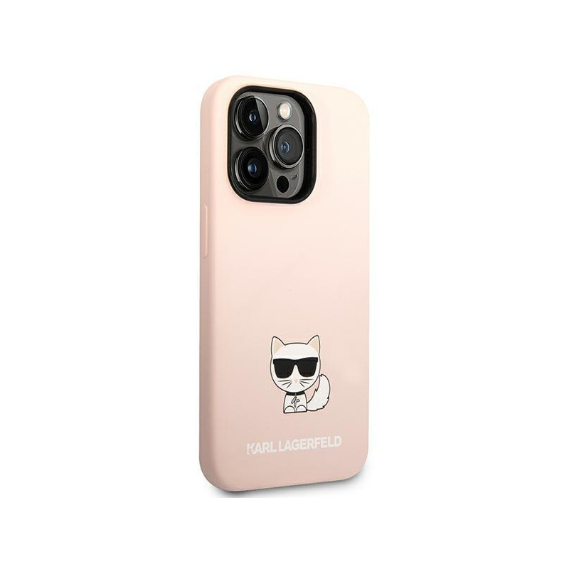 Karl Lagerfeld Silicone Choupette Body dėklas iPhone 14 Pro Max - šviesiai rožinis
