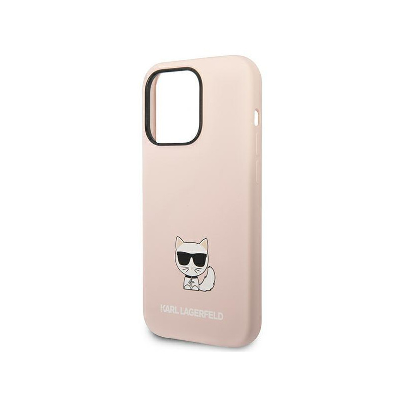 Karl Lagerfeld Silicone Choupette Body dėklas iPhone 14 Pro Max - šviesiai rožinis