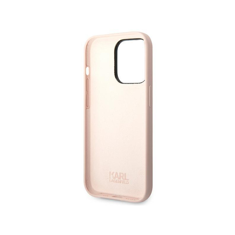 Karl Lagerfeld Silicone Choupette Body dėklas iPhone 14 Pro Max - šviesiai rožinis