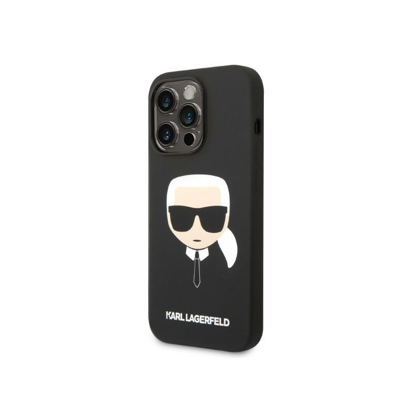 Karl Lagerfeld Silikoninis Karl& 39 s Head MagSafe dėklas iPhone 14 Pro - juodas