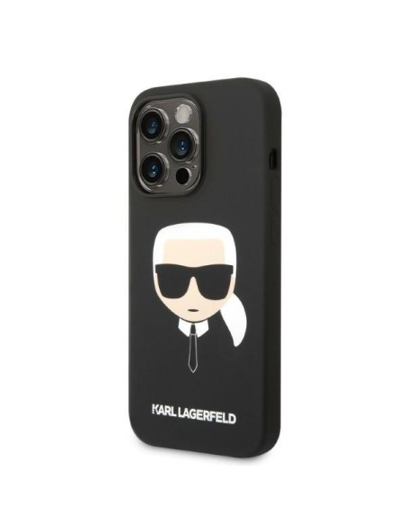 Karl Lagerfeld Silikoninis Karl& 39 s Head MagSafe dėklas iPhone 14 Pro - juodas