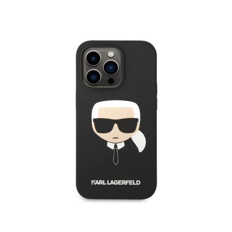 Karl Lagerfeld Silikoninis Karl& 39 s Head MagSafe dėklas iPhone 14 Pro - juodas