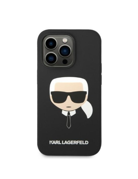 Karl Lagerfeld Silikoninis Karl& 39 s Head MagSafe dėklas iPhone 14 Pro - juodas