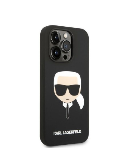 Karl Lagerfeld Silikoninis Karl& 39 s Head MagSafe dėklas iPhone 14 Pro - juodas