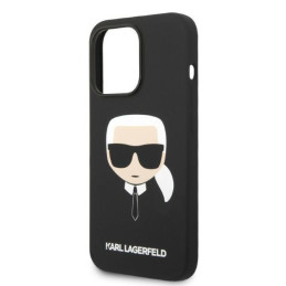 Karl Lagerfeld Silikoninis Karl& 39 s Head MagSafe dėklas iPhone 14 Pro - juodas