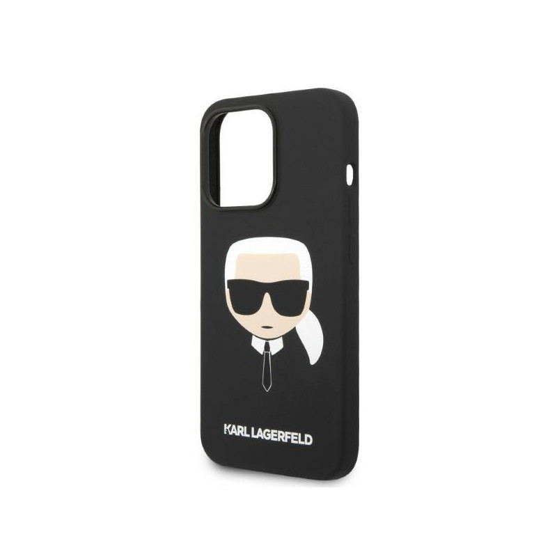 Karl Lagerfeld Silikoninis Karl& 39 s Head MagSafe dėklas iPhone 14 Pro - juodas