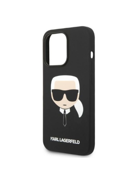 Karl Lagerfeld Silikoninis Karl& 39 s Head MagSafe dėklas iPhone 14 Pro - juodas