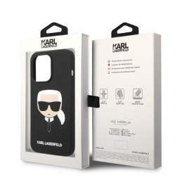 Karl Lagerfeld Silikoninis Karl& 39 s Head MagSafe dėklas iPhone 14 Pro - juodas