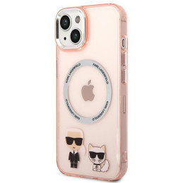 Karl Lagerfeld Karl&Choupette Aluminium MagSafe dėklas iPhone 14 Plus - rožinis