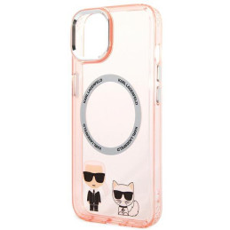 Karl Lagerfeld Karl&Choupette Aluminium MagSafe dėklas iPhone 14 Plus - rožinis