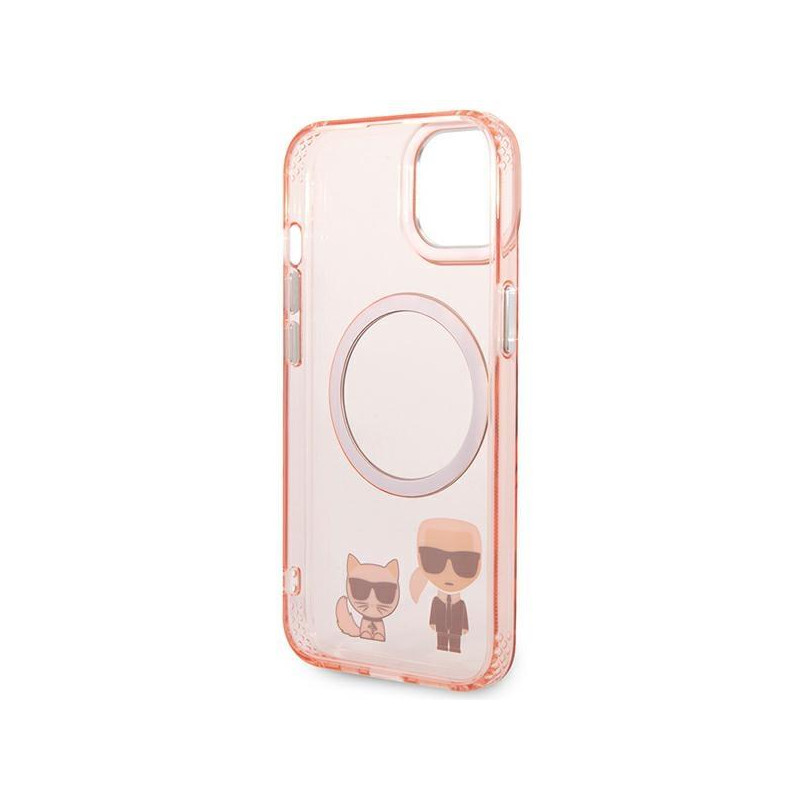 Karl Lagerfeld Karl&Choupette Aluminium MagSafe dėklas iPhone 14 Plus - rožinis