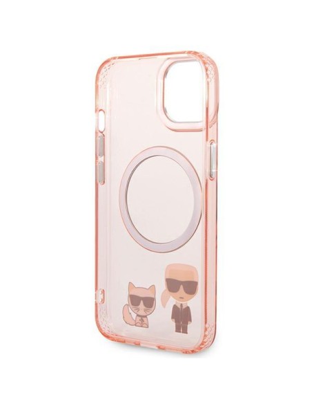 Karl Lagerfeld Karl&Choupette Aluminium MagSafe dėklas iPhone 14 Plus - rožinis Karl Lagerfeld Karl&Choupette Aluminium MagSafe dėklas iPhone 14 Plus - rožinis