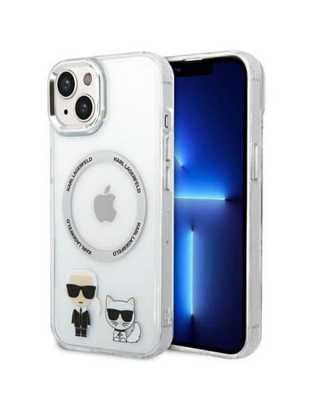 Karl Lagerfeld Karl&Choupette Aluminium MagSafe dėklas iPhone 14 Plus - skaidrus