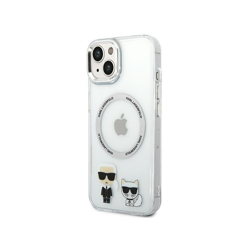 Karl Lagerfeld Karl&Choupette Aluminium MagSafe dėklas iPhone 14 Plus - skaidrus