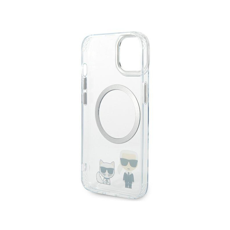 Karl Lagerfeld Karl&Choupette Aluminium MagSafe dėklas iPhone 14 Plus - skaidrus