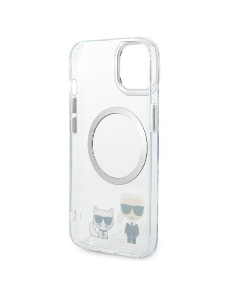 Karl Lagerfeld Karl&Choupette Aluminium MagSafe dėklas iPhone 14 Plus - skaidrus