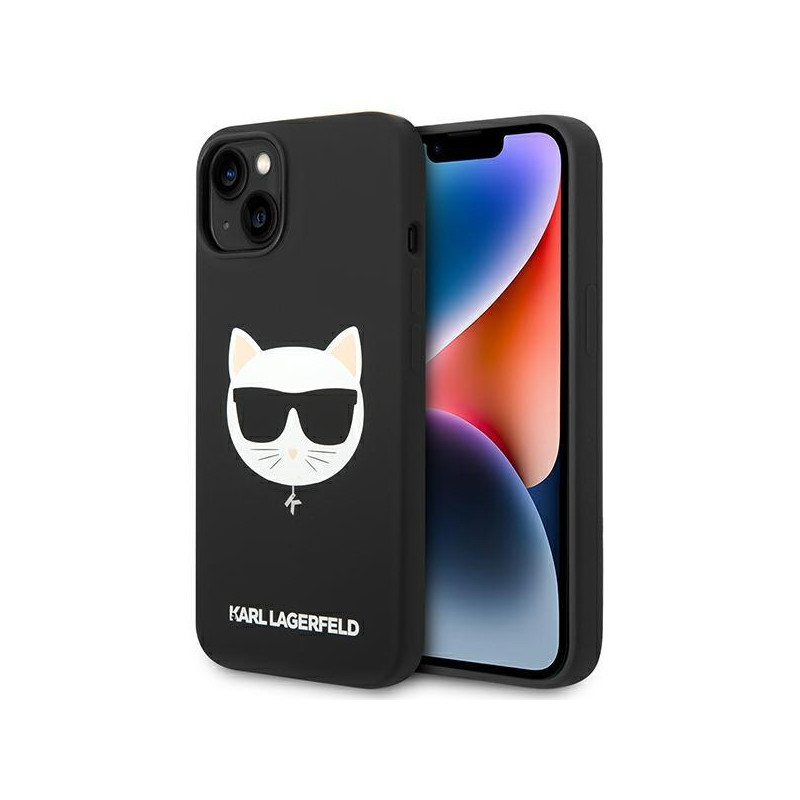 Karl Lagerfeld Silicone Choupette Head MagSafe dėklas iPhone 14 Plus - juodas Karl Lagerfeld Silicone Choupette Head MagSafe dėklas iPhone 14 Plus - juodas