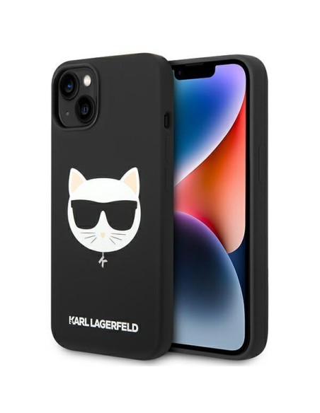 Karl Lagerfeld Silicone Choupette Head MagSafe dėklas iPhone 14 Plus - juodas Karl Lagerfeld Silicone Choupette Head MagSafe dėklas iPhone 14 Plus - juodas