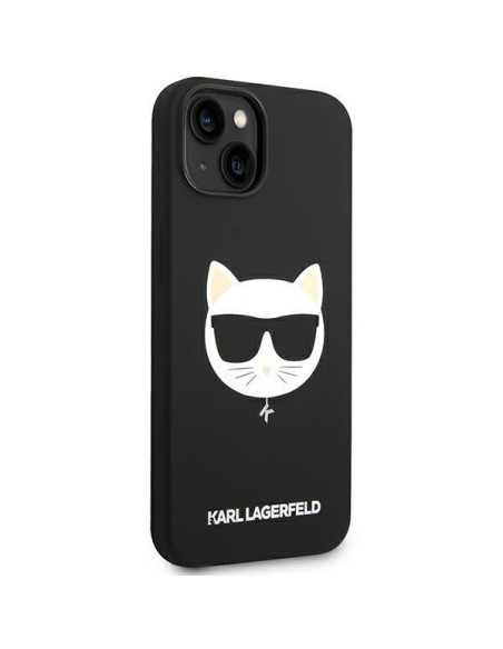 Karl Lagerfeld Silicone Choupette Head MagSafe dėklas iPhone 14 Plus - juodas Karl Lagerfeld Silicone Choupette Head MagSafe dėklas iPhone 14 Plus - juodas