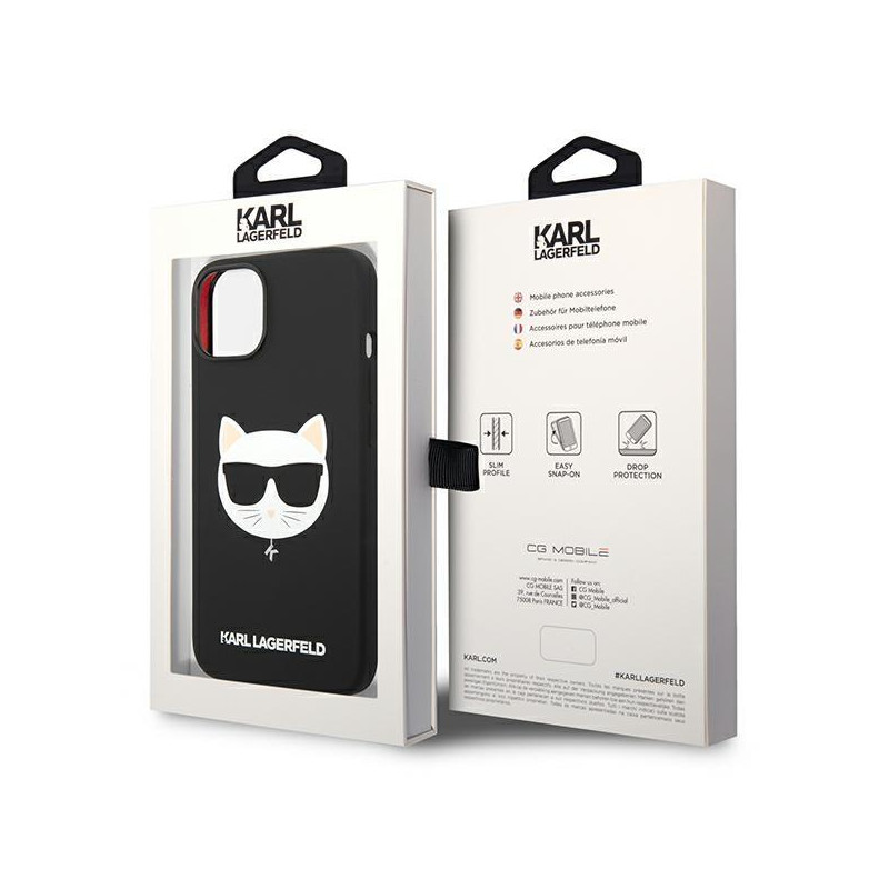 Karl Lagerfeld Silicone Choupette Head MagSafe dėklas iPhone 14 Plus - juodas