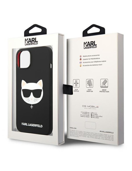 Karl Lagerfeld Silicone Choupette Head MagSafe dėklas iPhone 14 Plus - juodas Karl Lagerfeld Silicone Choupette Head MagSafe dėklas iPhone 14 Plus - juodas