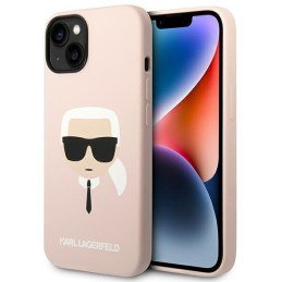Karl Lagerfeld Silicone Karl& 39 s Head MagSafe dėklas iPhone 14 Plus - šviesiai rožinis