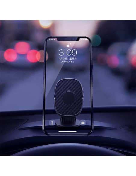 Lipnus magnetinis automobilinio telefono laikiklis prie prietaisų skydelio juodos spalvos