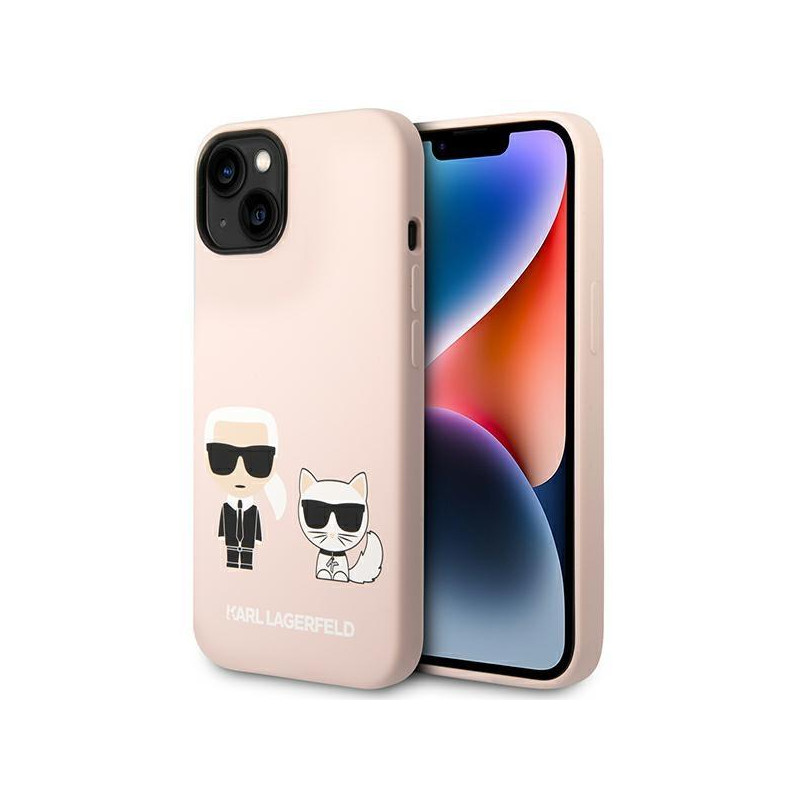 Karl Lagerfeld Silicone Karl&Choupette MagSafe dėklas iPhone 14 Plus - šviesiai rožinis Karl Lagerfeld Silicone Karl&Choupette MagSafe dėklas iPhone 14 Plus - šviesiai rožinis