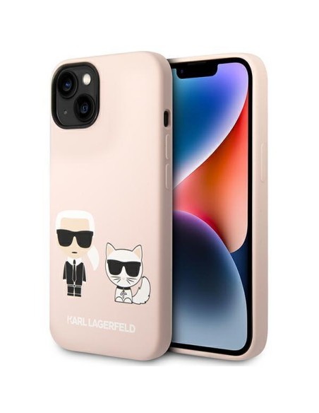 Karl Lagerfeld Silicone Karl&Choupette MagSafe dėklas iPhone 14 Plus - šviesiai rožinis Karl Lagerfeld Silicone Karl&Choupette MagSafe dėklas iPhone 14 Plus - šviesiai rožinis