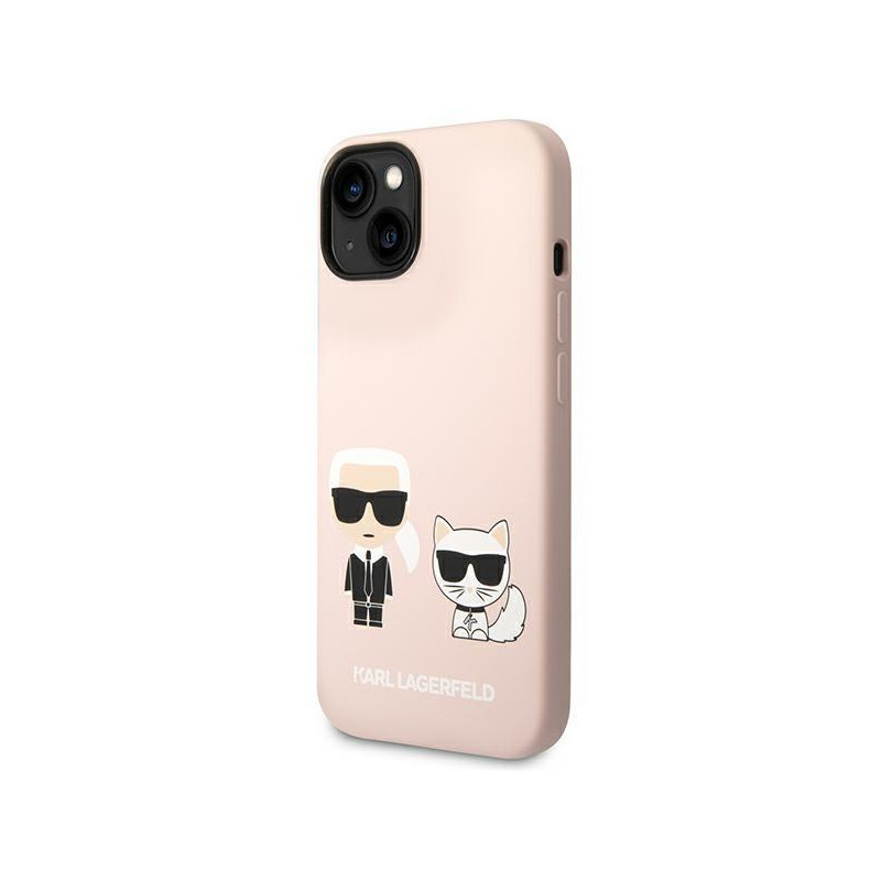 Karl Lagerfeld Silicone Karl&Choupette MagSafe dėklas iPhone 14 Plus - šviesiai rožinis