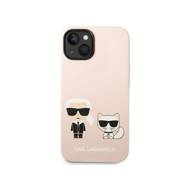 Karl Lagerfeld Silicone Karl&Choupette MagSafe dėklas iPhone 14 Plus - šviesiai rožinis