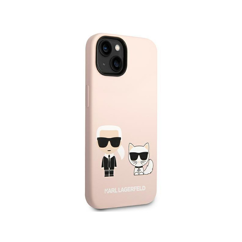 Karl Lagerfeld Silicone Karl&Choupette MagSafe dėklas iPhone 14 Plus - šviesiai rožinis
