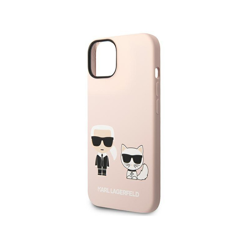 Karl Lagerfeld Silicone Karl&Choupette MagSafe dėklas iPhone 14 Plus - šviesiai rožinis