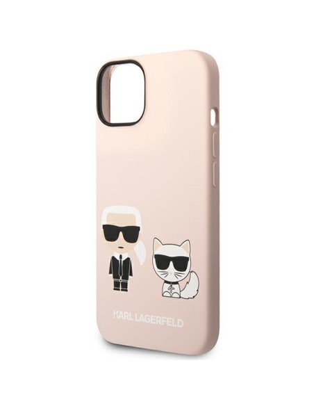 Karl Lagerfeld Silicone Karl&Choupette MagSafe dėklas iPhone 14 Plus - šviesiai rožinis Karl Lagerfeld Silicone Karl&Choupette MagSafe dėklas iPhone 14 Plus - šviesiai rožinis