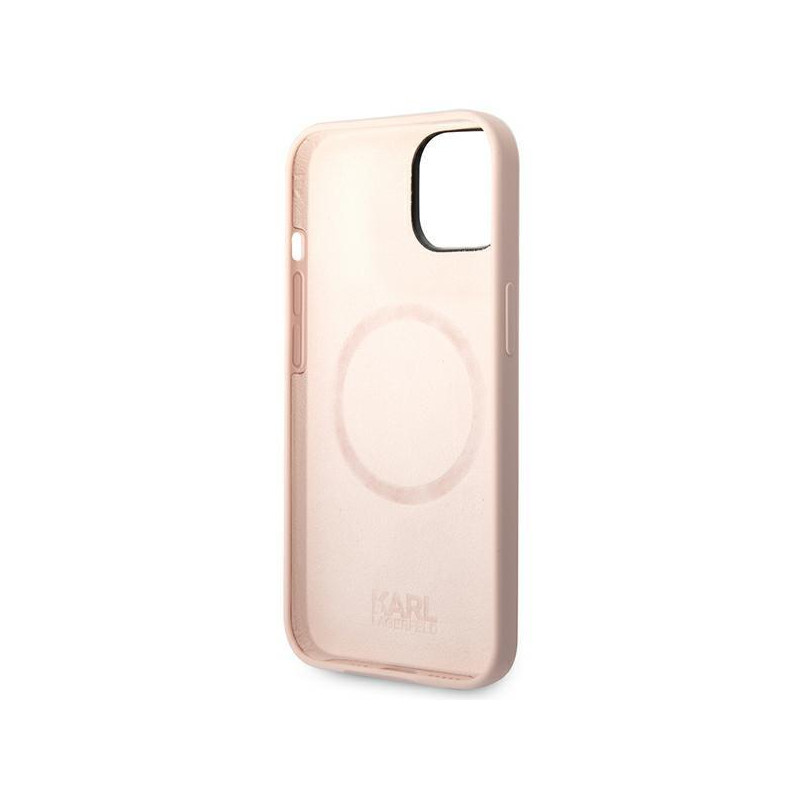 Karl Lagerfeld Silicone Karl&Choupette MagSafe dėklas iPhone 14 Plus - šviesiai rožinis