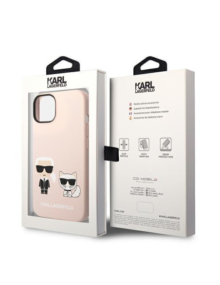 Karl Lagerfeld Silicone Karl&Choupette MagSafe dėklas iPhone 14 Plus - šviesiai rožinis Karl Lagerfeld Silicone Karl&Choupette MagSafe dėklas iPhone 14 Plus - šviesiai rožinis